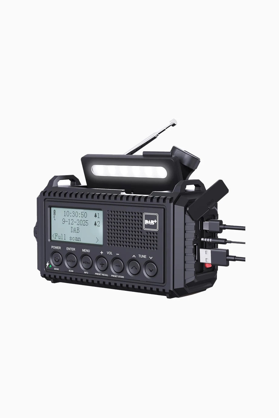 DAB/DAB+/FM 5000 mAh Güneş Enerjili Dijital Acil Durum Radyosu