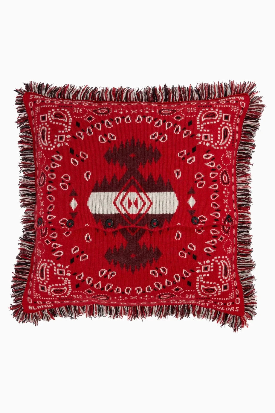 Bandana Jakarlı Kaşmir Yün Karışımlı, İtalyan Tasarımı Dekoratif Kırlent