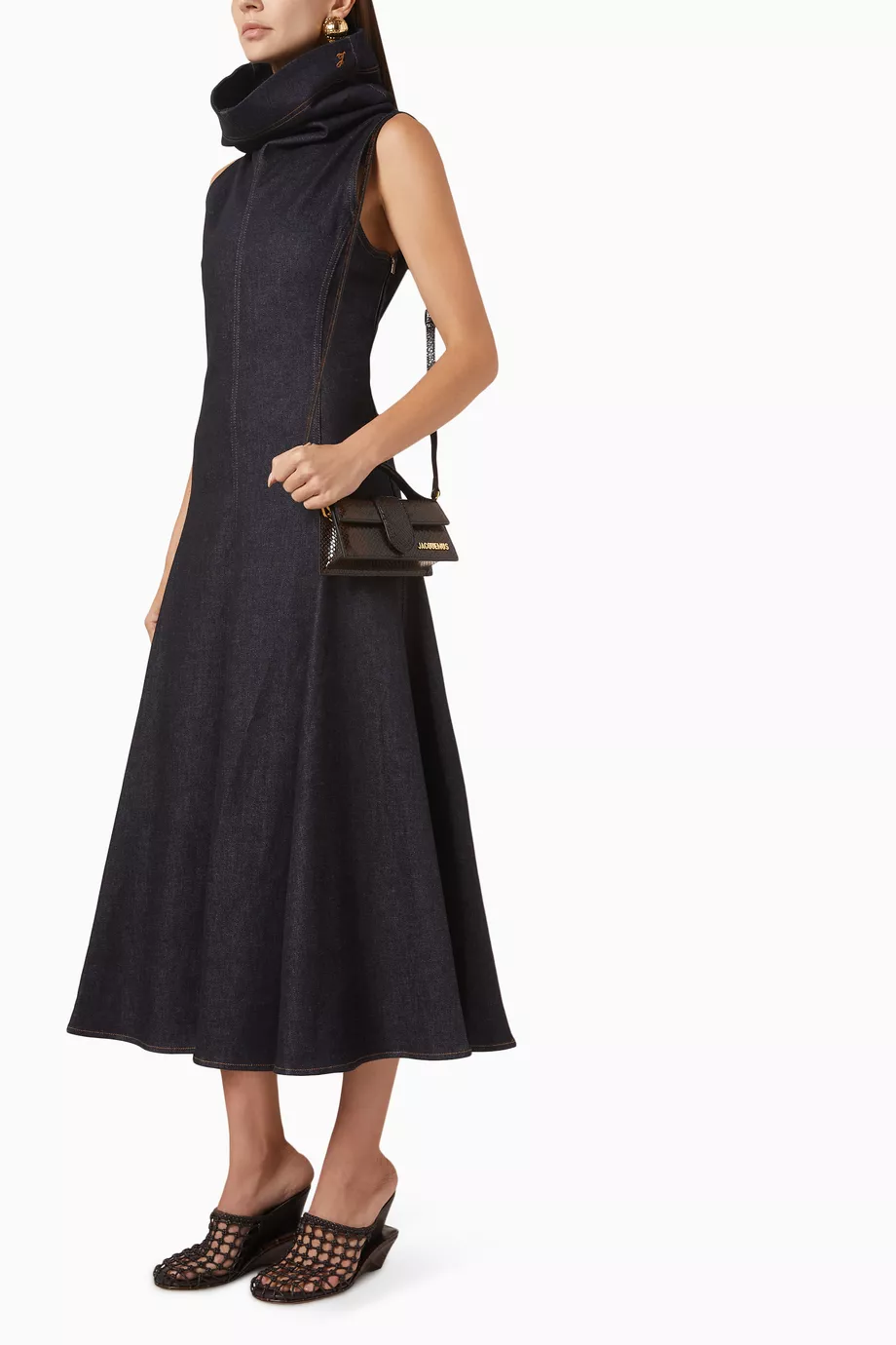 Le Bambino Mini Python Çanta, Kabartmalı Deri, Üst Saplı