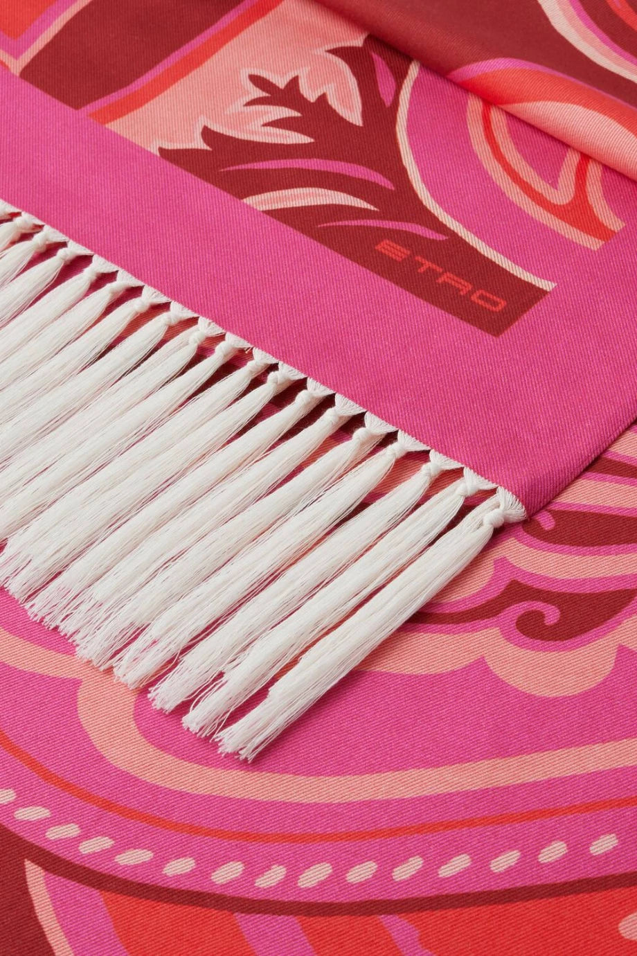 Paisley Desenli Pamuklu Pembe, İtalyan Tasarımı Şal Battaniye