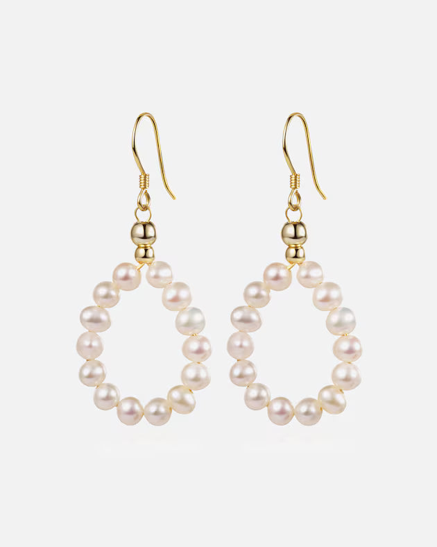 SHIOMI Küpeler, 925 Ayar Gümüş Altın Kaplama Damla Halka Küpe