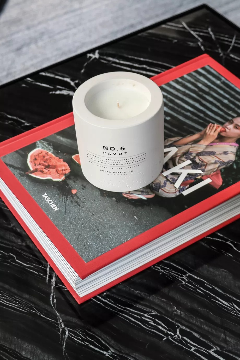 No.5 Pavot Concrete Candle 225g, Lüks Bej Beton Tasarımlı Mum