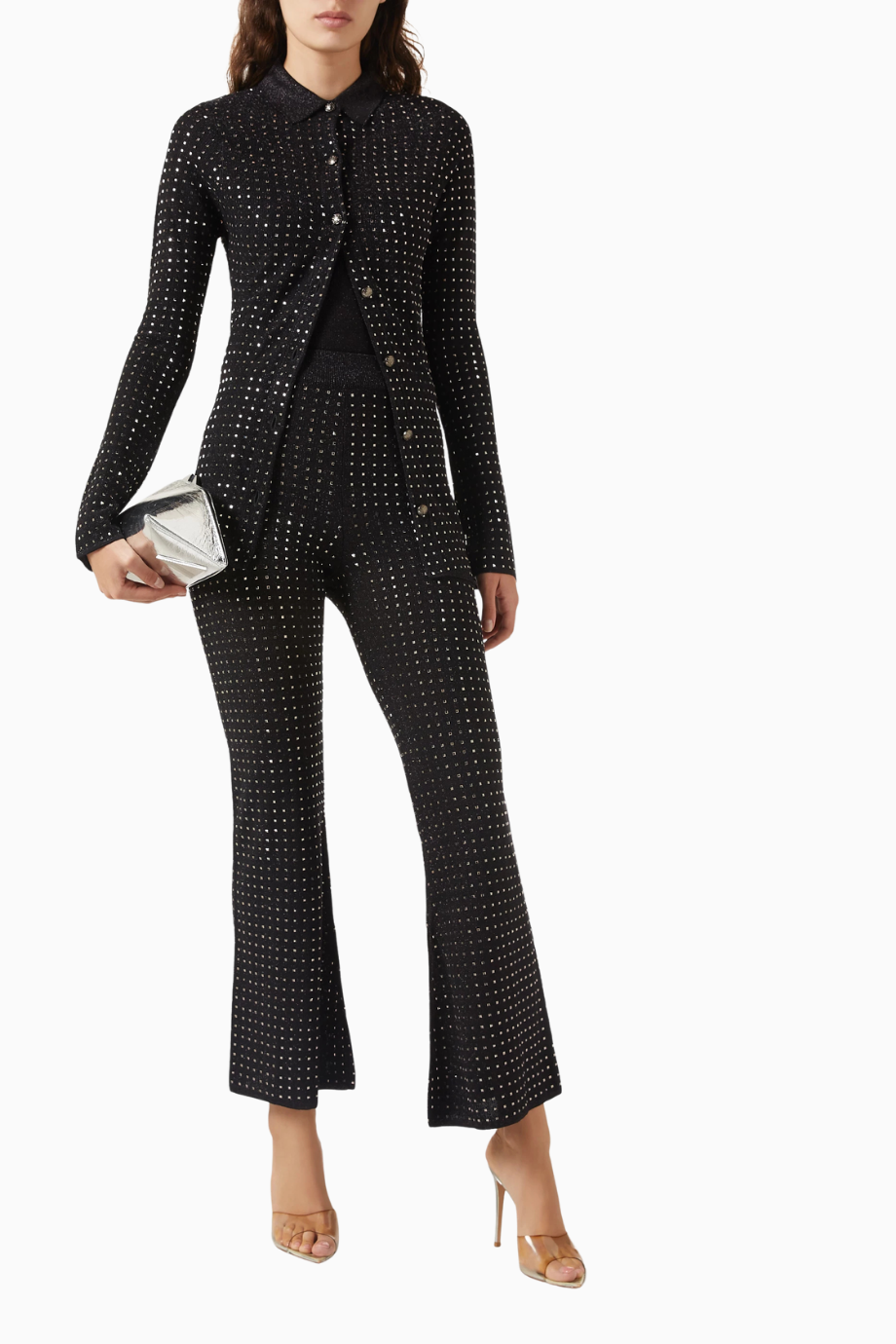 Crystal-embellished Cardigan, Siyah Şık ve Lüks Kadın Triko Hırka