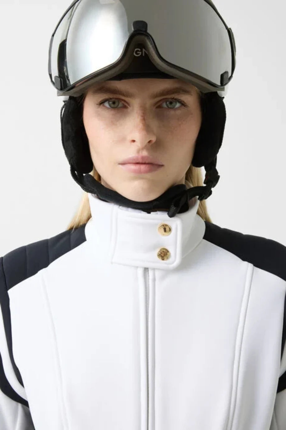 Janny Softshell Lüks Slim Fit Kadın Kayak Tulumu, Beyaz