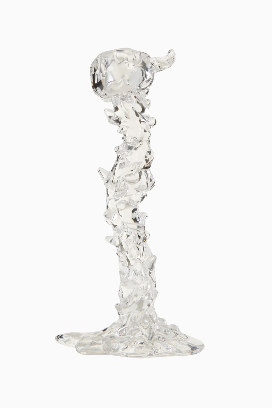 Drip Large Cam Heykelsi Tasarım Mumluk Transparent