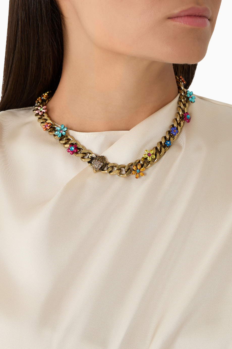 Floral Eagle Necklace Çiçekli Kartal Kolye