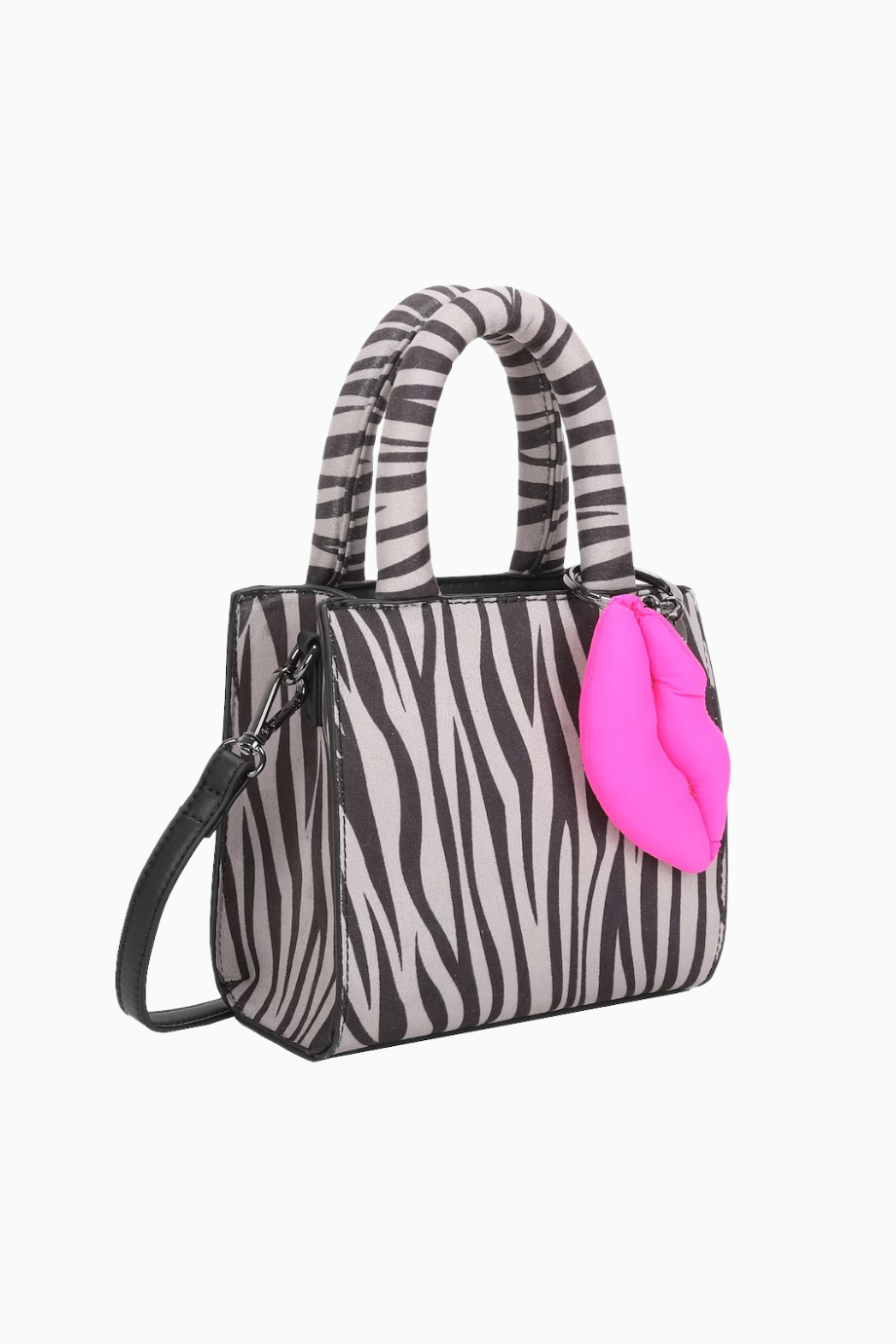 Boxy30 Zebra Desenli Çanta, Gri