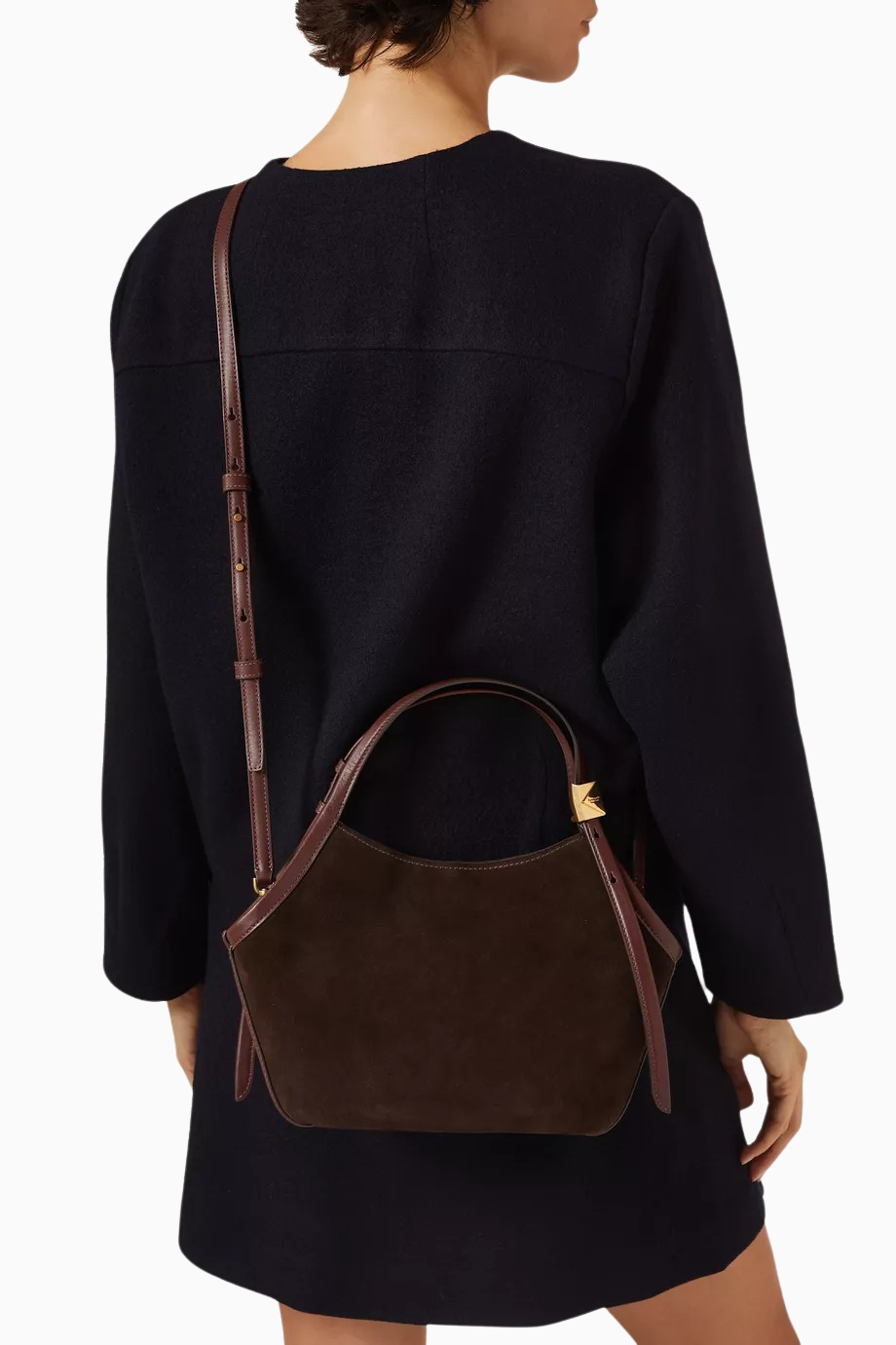 Small Deco Tulip Suede, Lüks Tote Çanta ve Ayarlanabilir Omuz Askısı