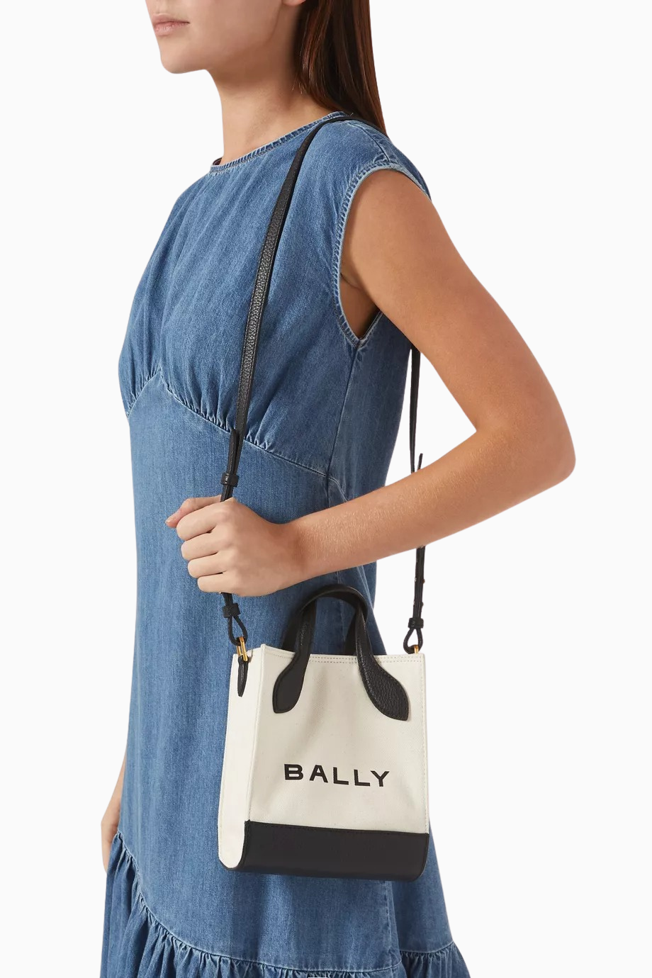 Mini Bar Keep On Kanvas ve Deri Detaylı, Logo Baskılı Zarif Lüks Tote Çanta