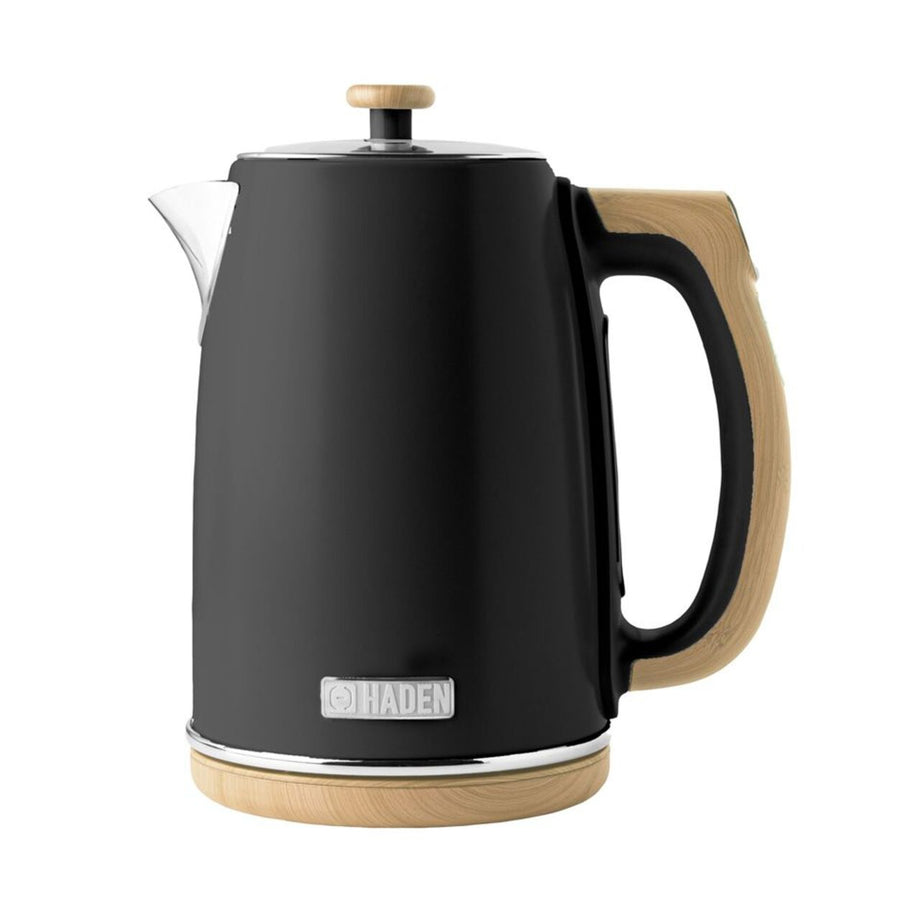 Dorchester 2'li Set Kettle ve Ekmek Kızartma Makinesi, Mat Siyah ve Ahşap Vurgular