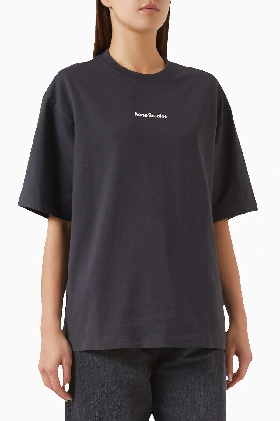 Beyaz Relaxed-fit Tişört Stamp Logo Detaylı