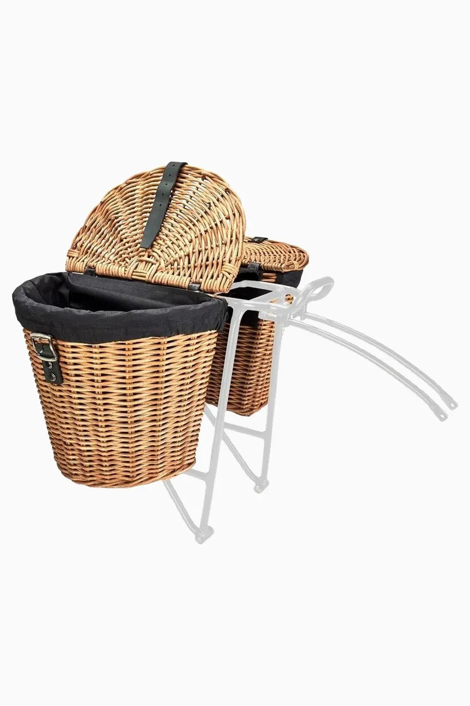 Rattan Liner’lı Doğal Renk Arka Bisiklet Sepeti