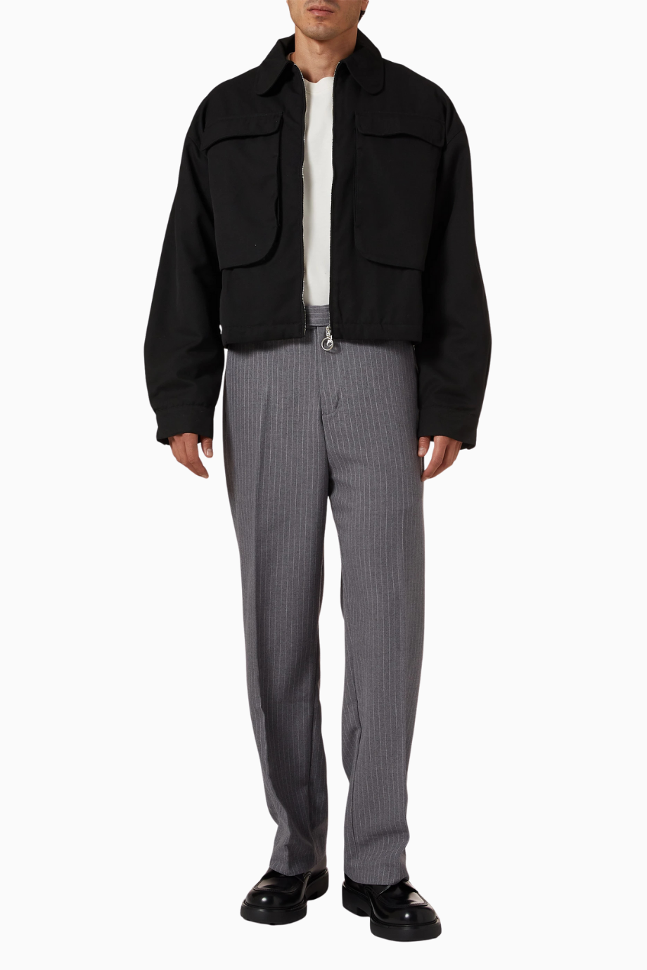 Big Pocket Twill Jacket Siyah Erkek Ceket