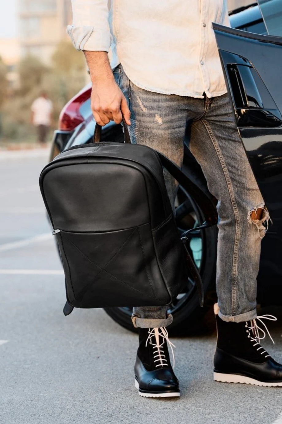 Madison Full Grain Deri Unisex Sırt Çantası