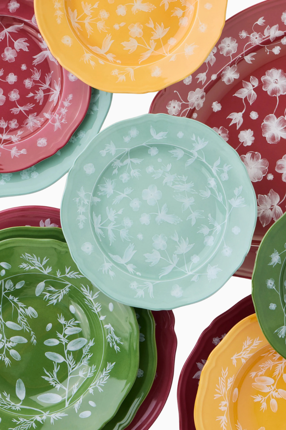 x Ginori 1735 Çiçek Desenli, İtalyan Tasarımı Porselen Yemek Tabağı