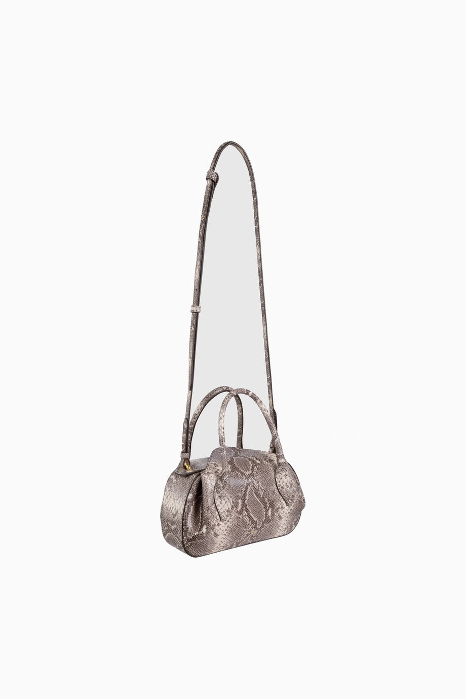 Oyster Mini Duffle Ash Snake %100 Deri, El İşçiliği Lüks İtalyan Tasarım Çapraz Çanta