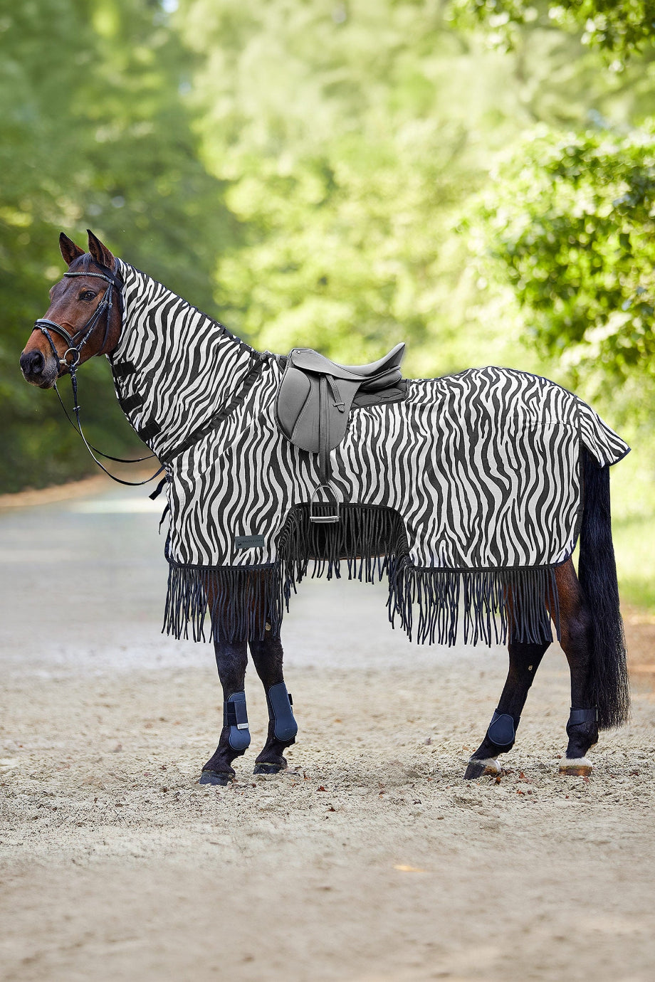 Zebra UV Korumalı At Sinek Biniş Örtüsü