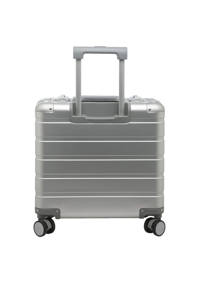 Gravity 44 cm 4 Tekerlekli Laptop Bölmeli Pilot Trolley, Gümüş, Alüminyum