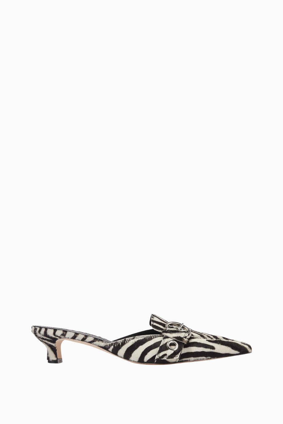 Danielle Zebra Baskılı Ponyhair Mules, El Yapımı İtalyan Tasarımı