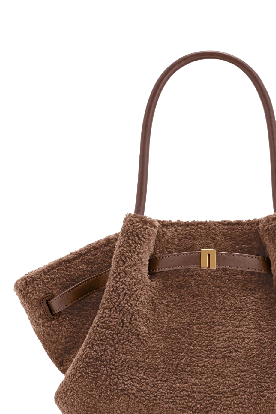Kahverengi Orta Boy Peluş Tote Çanta