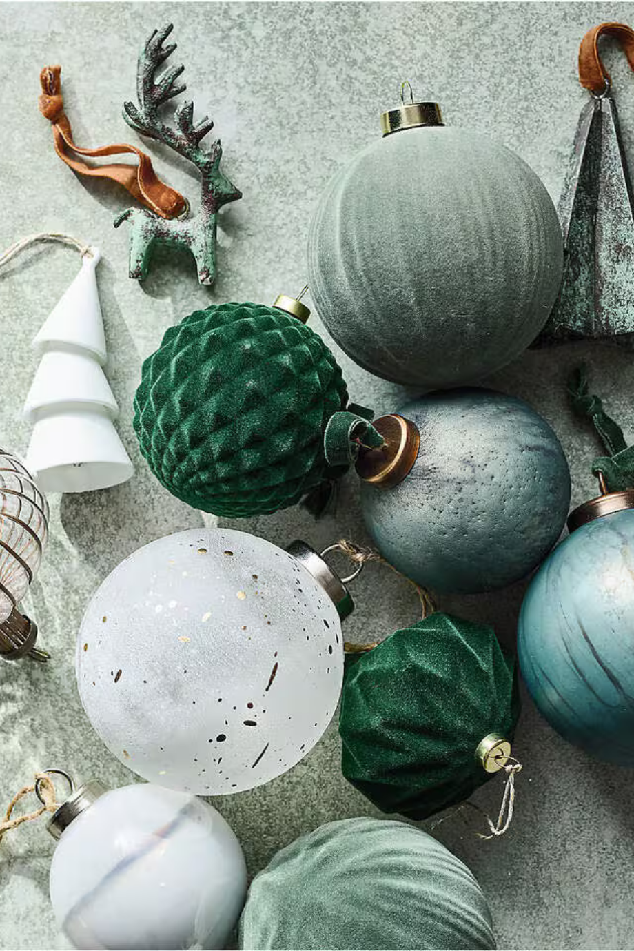 Verdigris Deer Christmas Tree Ornament Antik Görünümlü Geyik Süsü