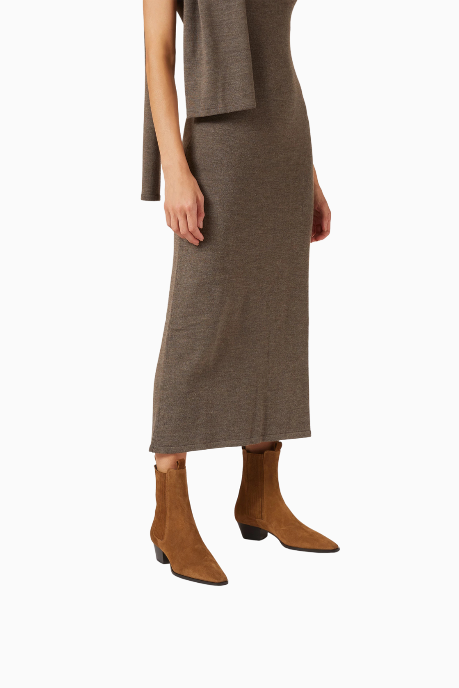 Agata Kahverengi Süet Bilekte Bot, Düşük Topuk ve Kare Burun, İtalyan El İşçiliği Tasarım