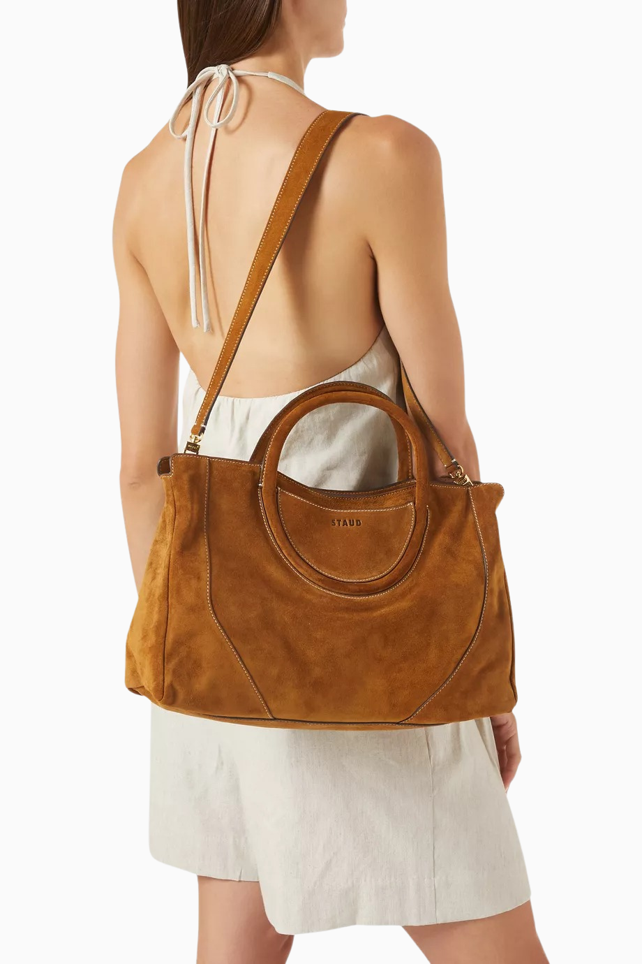 Maude Taba Süet Satchel Çanta, Günlük Şıklık ve Fonksiyonel Tasarım