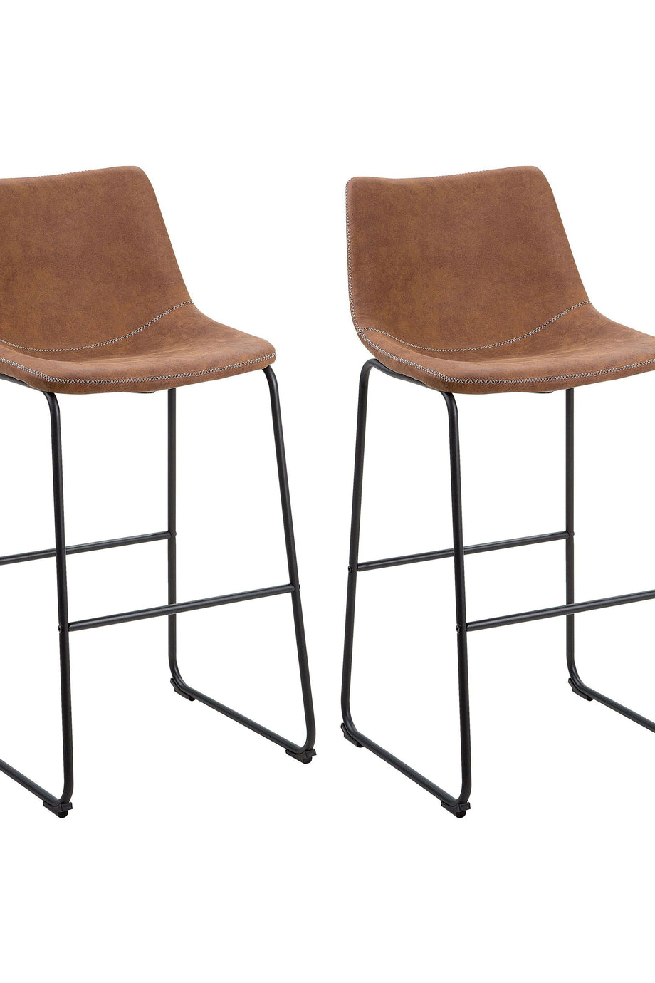 FRANKS 2’li Retro Bar Sandalyesi Seti, 72 cm Oturma Yüksekliği, Kavisli Sırtlık