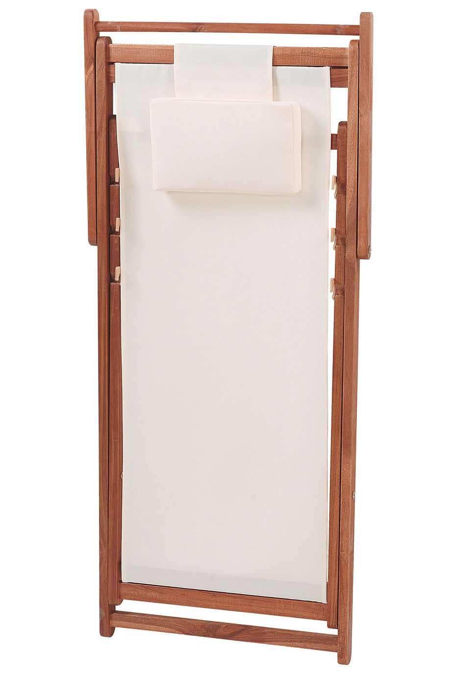 AVELLINO Katlanabilir Akasya Şezlong, 3 Kademeli, Baş Yastıklı