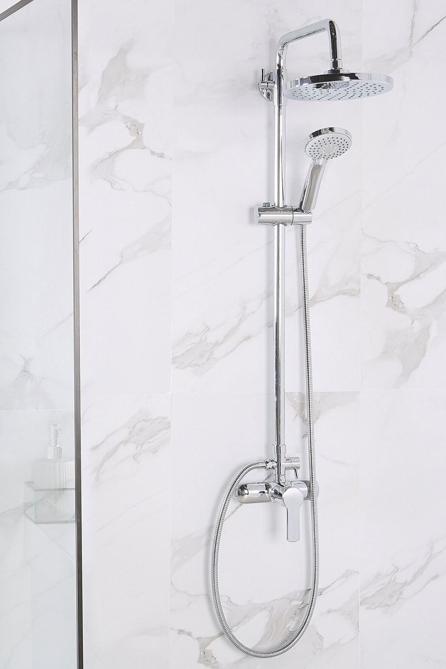 Silver Mikser Duş Seti,Yağmur Başlıklı Şık ve Dayanıklı Duş Sistemi