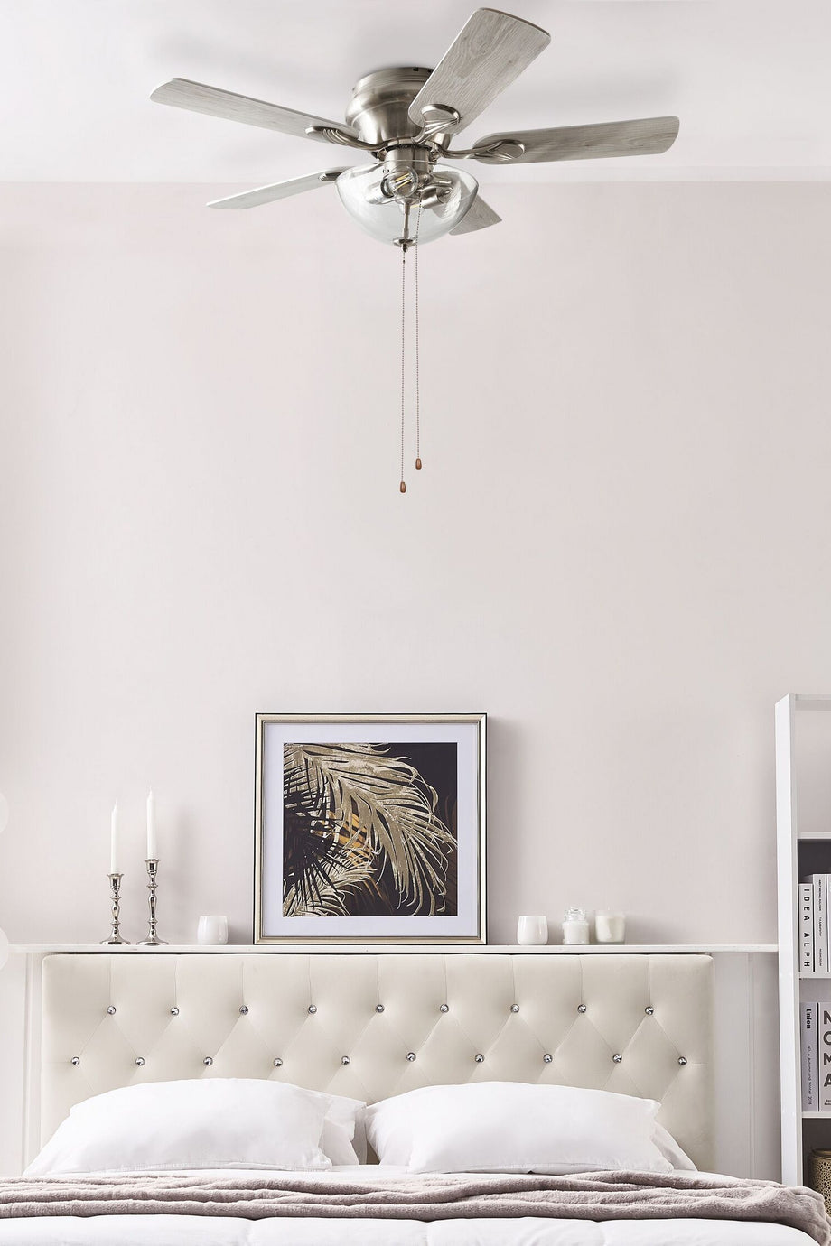 SIRAMA Gümüş Işıklı Tavan Vantilatörü – Geleneksel Tasarım, Modern Konfor