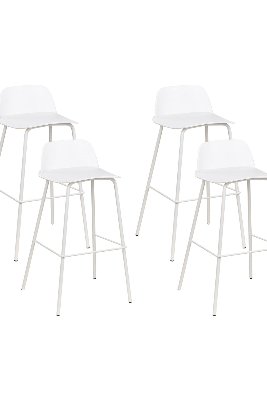 MORA 4’lü Bar Sandalyesi Seti, Modern Tasarım, 75 cm Oturma Yüksekliği, Sabit Bacaklı