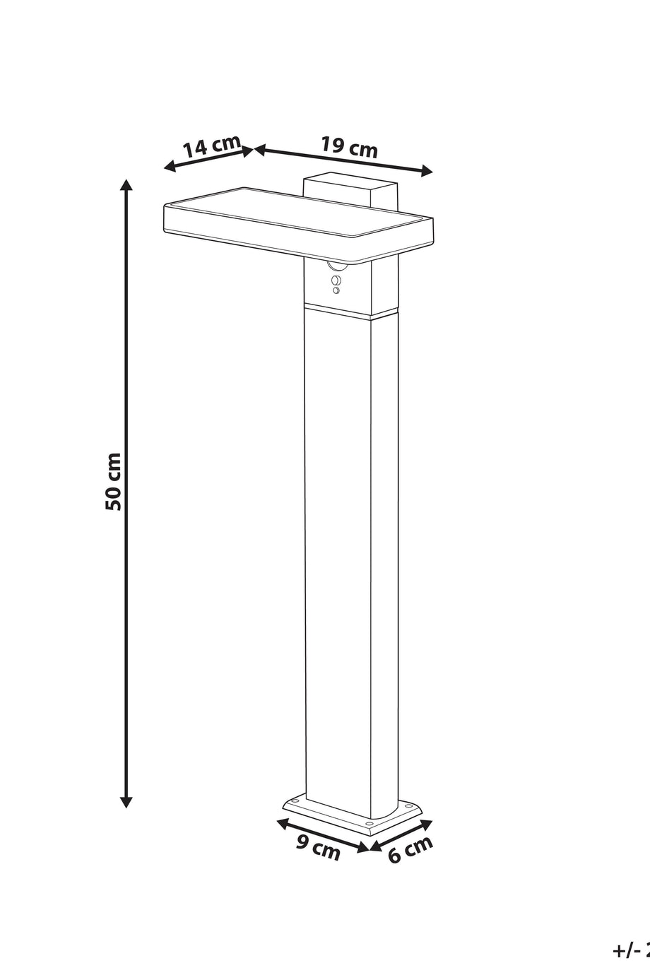 POPLAR Güneş Enerjili Dış Mekan LED Direk Lambası, Hareket Sensörlü, IP44, 3 Mod