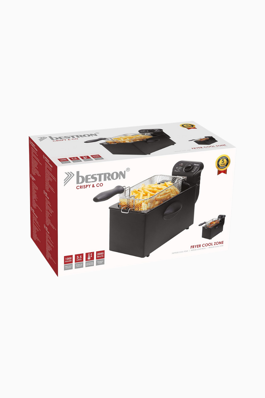 3.5L Cold Zone Derin Yağ Fritözü 2000W Paslanmaz Çelik