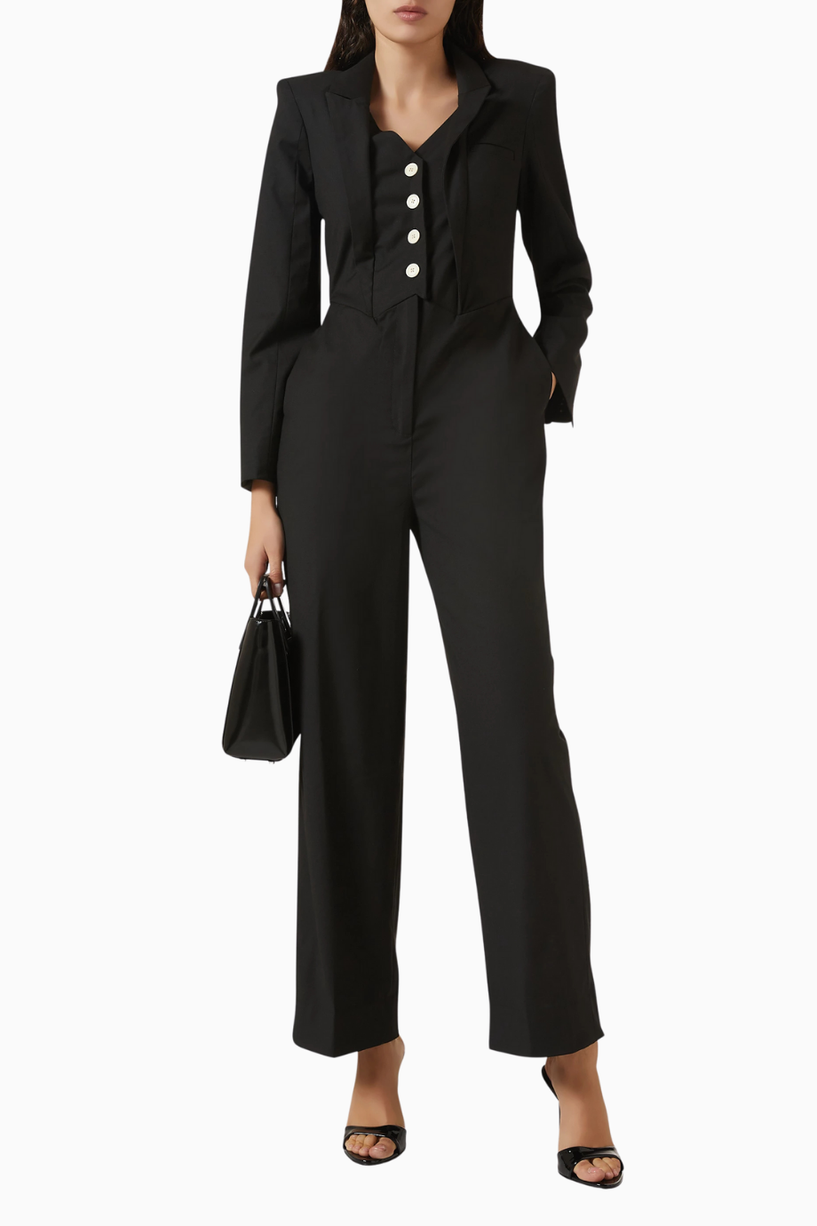Paolo Jumpsuit, Geniş Paça ve Düğmeli Terry-rayon Tulum, Şık ve Modern Tasarım