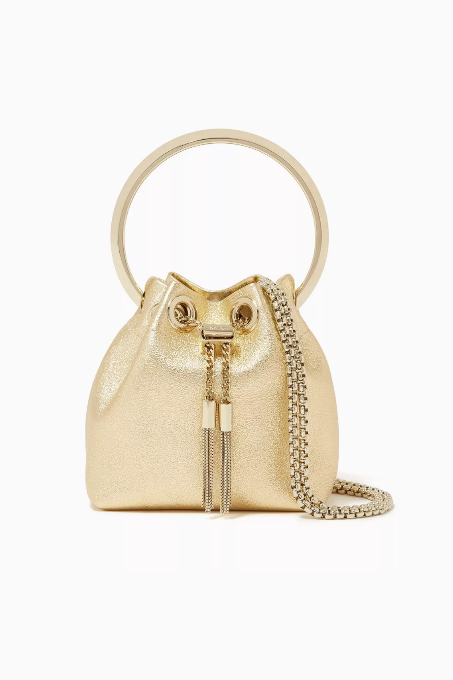 Micro Bon Bon Çanta Altın Metalik Nappa & Zincir Detaylı