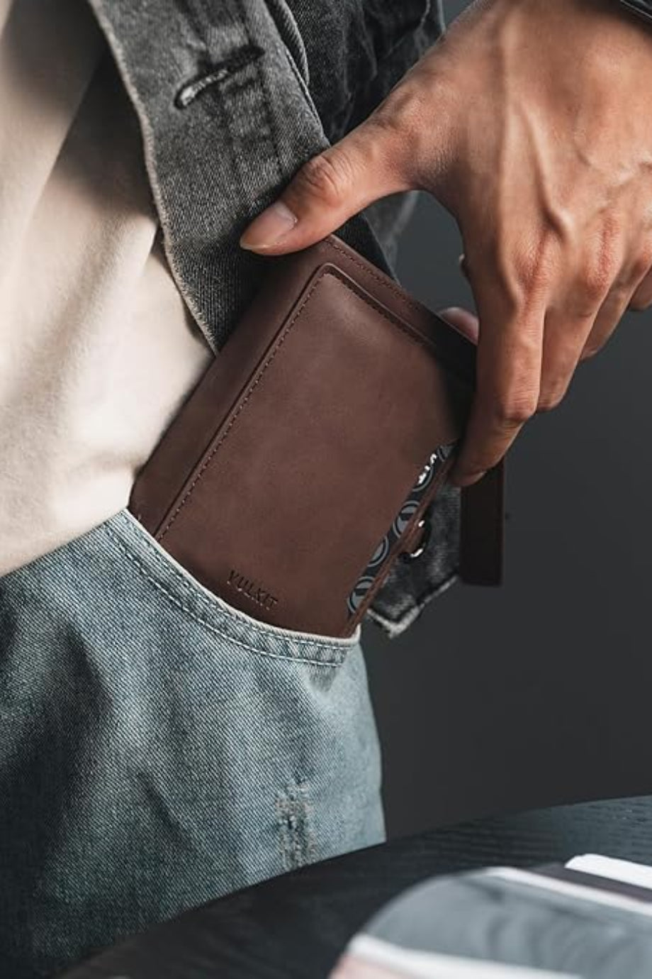 RFID Korumalı Retro Çift Fermuarlı Deri Erkek Cüzdan