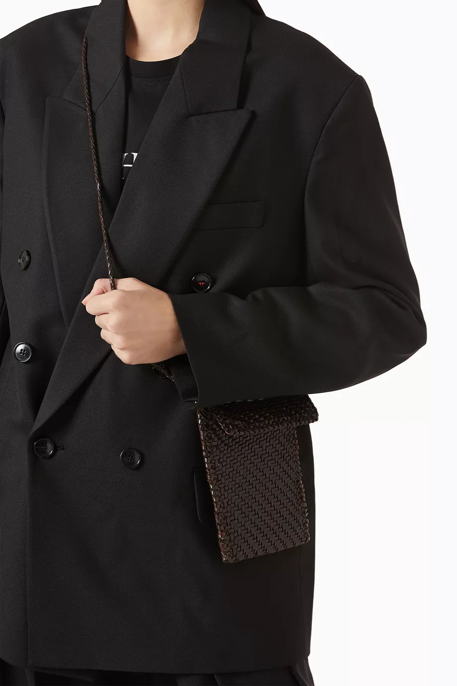 Dokuma Deri Telefon Askılı Çanta, Şık & Pratik, Çapraz Askı