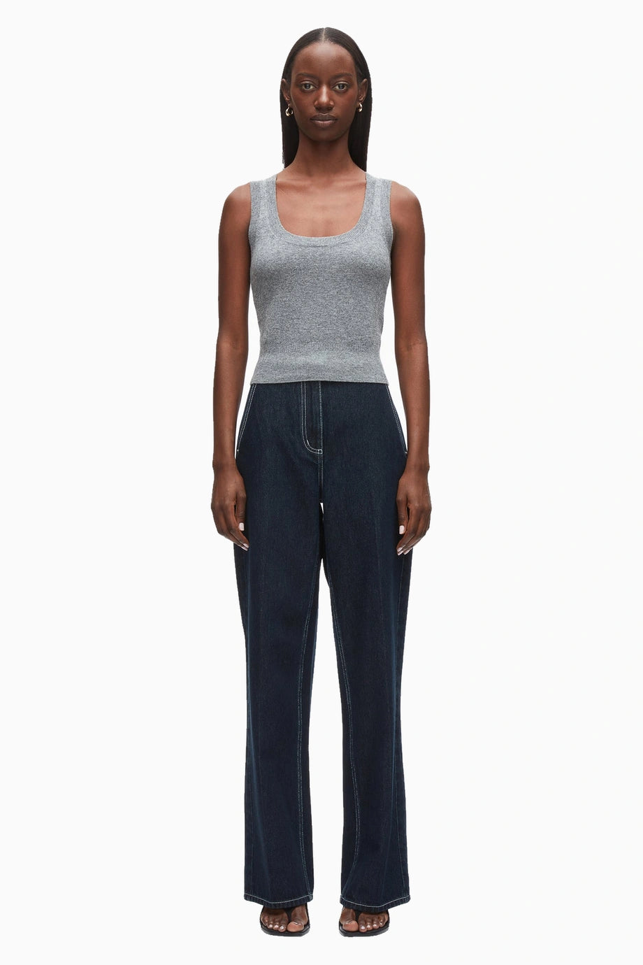 Scoop Neck Yün Kaşmir Karışımlı Kadın Triko Bluz