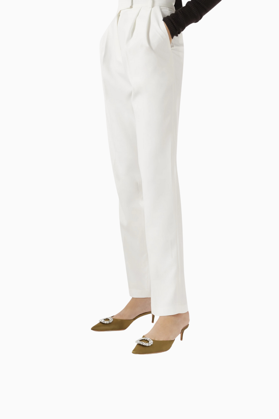 Lily 50 Kristal Tokalı Saten Sivri Burun El Yapımı Şık ve Zarif Mule