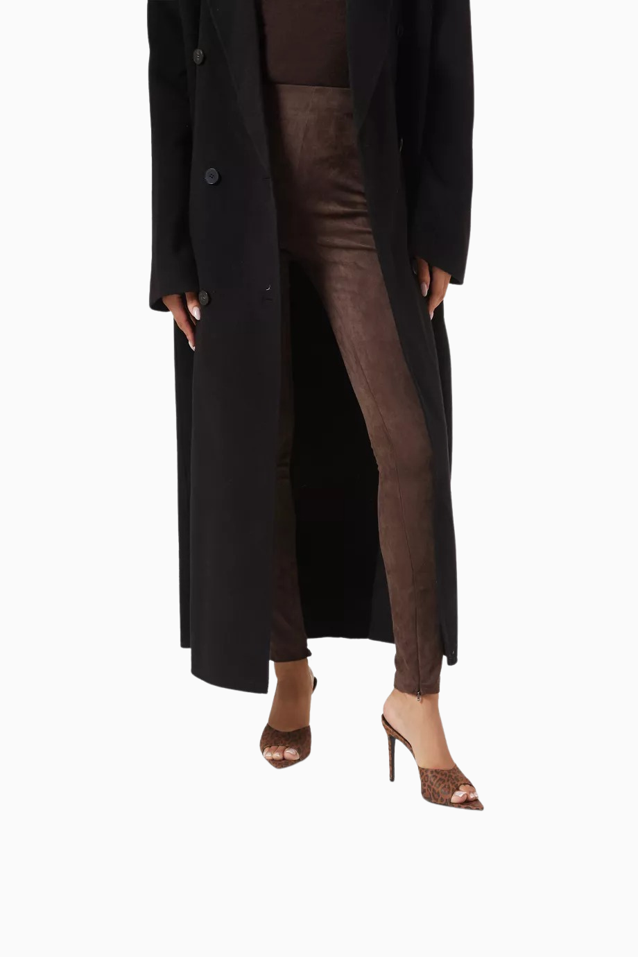 Bella 100 Leopar Desenli Nubuk, El Yapımı Mule Sandalet