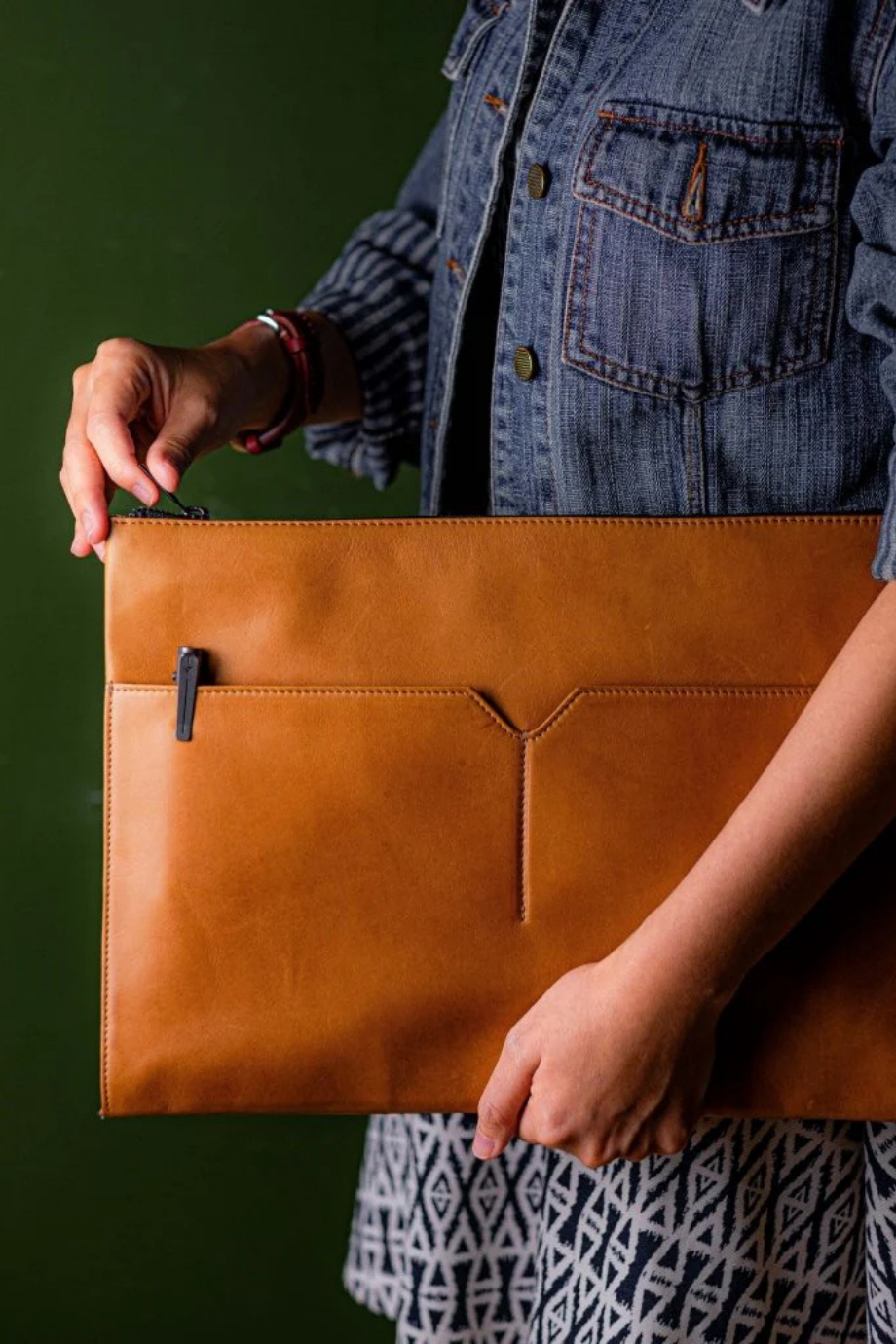 Kyoto Folio 13" Deri Laptop ve Günlük Evrak Kılıfı