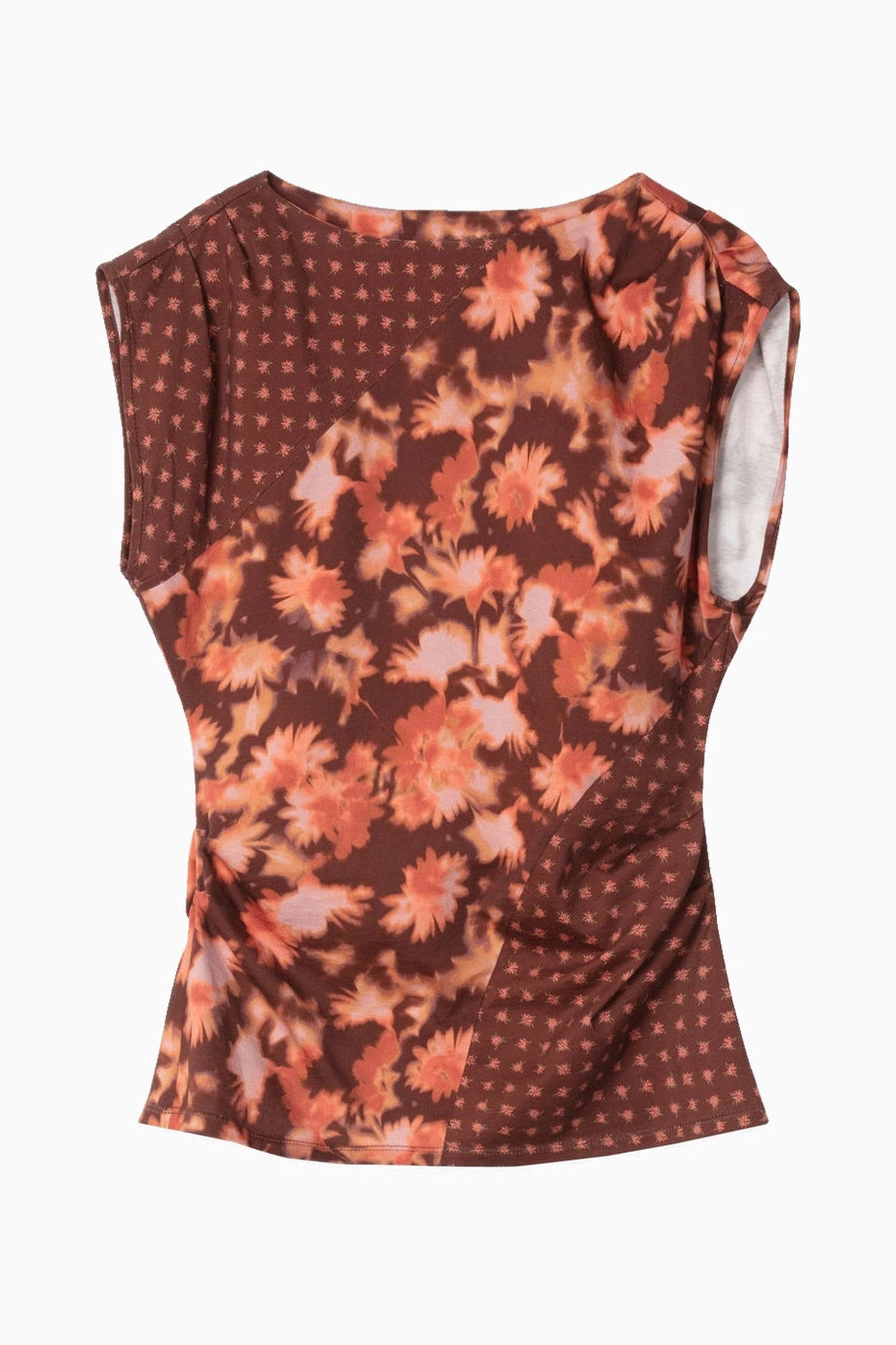 Desert Floral Patchwork Lüks Tasarım Çiçek Desenli Bluz