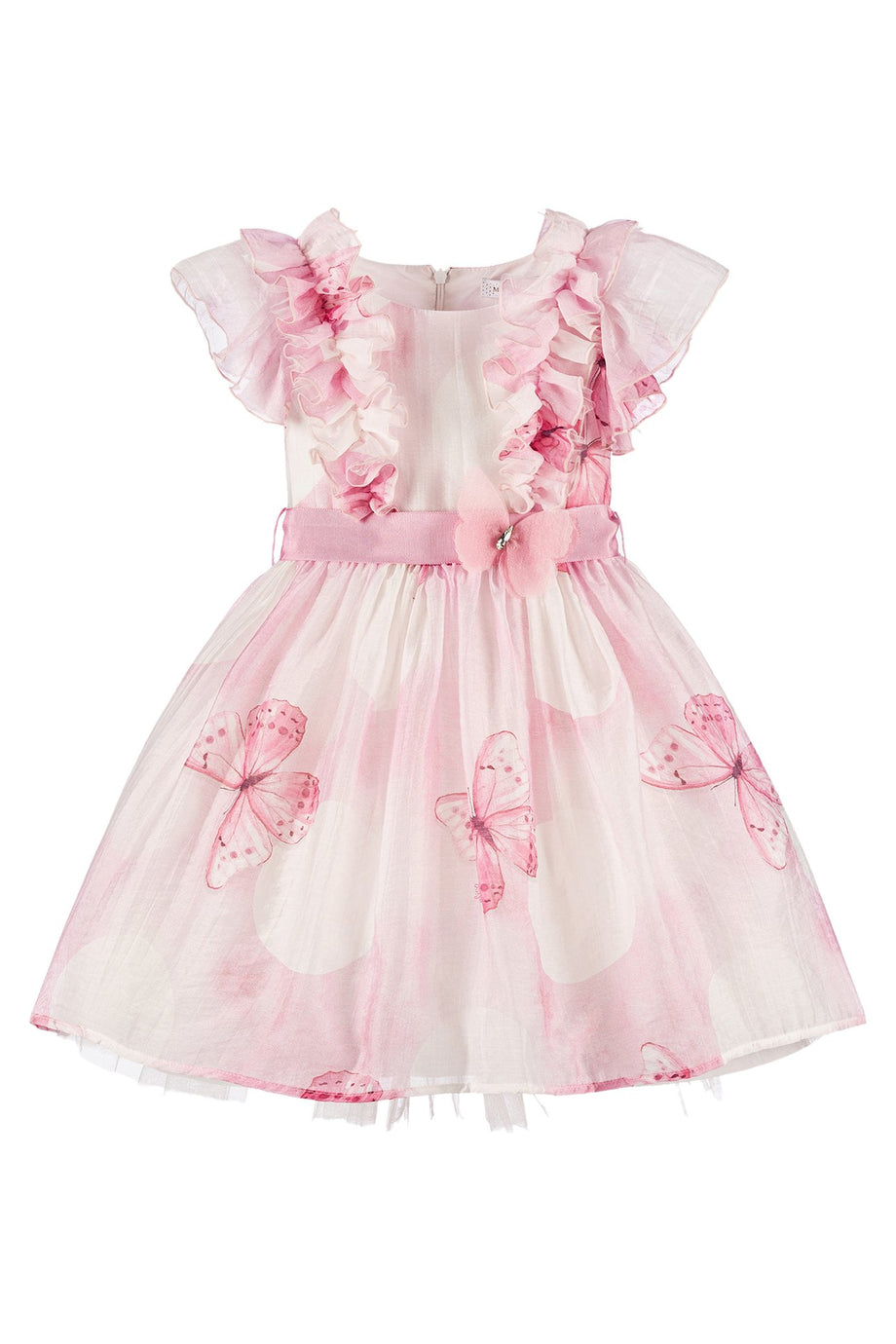Çocuk Kelebek Desenli Organza Elbise