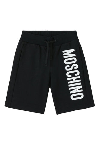 Moschino Çocuklar İçin Logo Pamuk Karışımlı Şort - Siyah