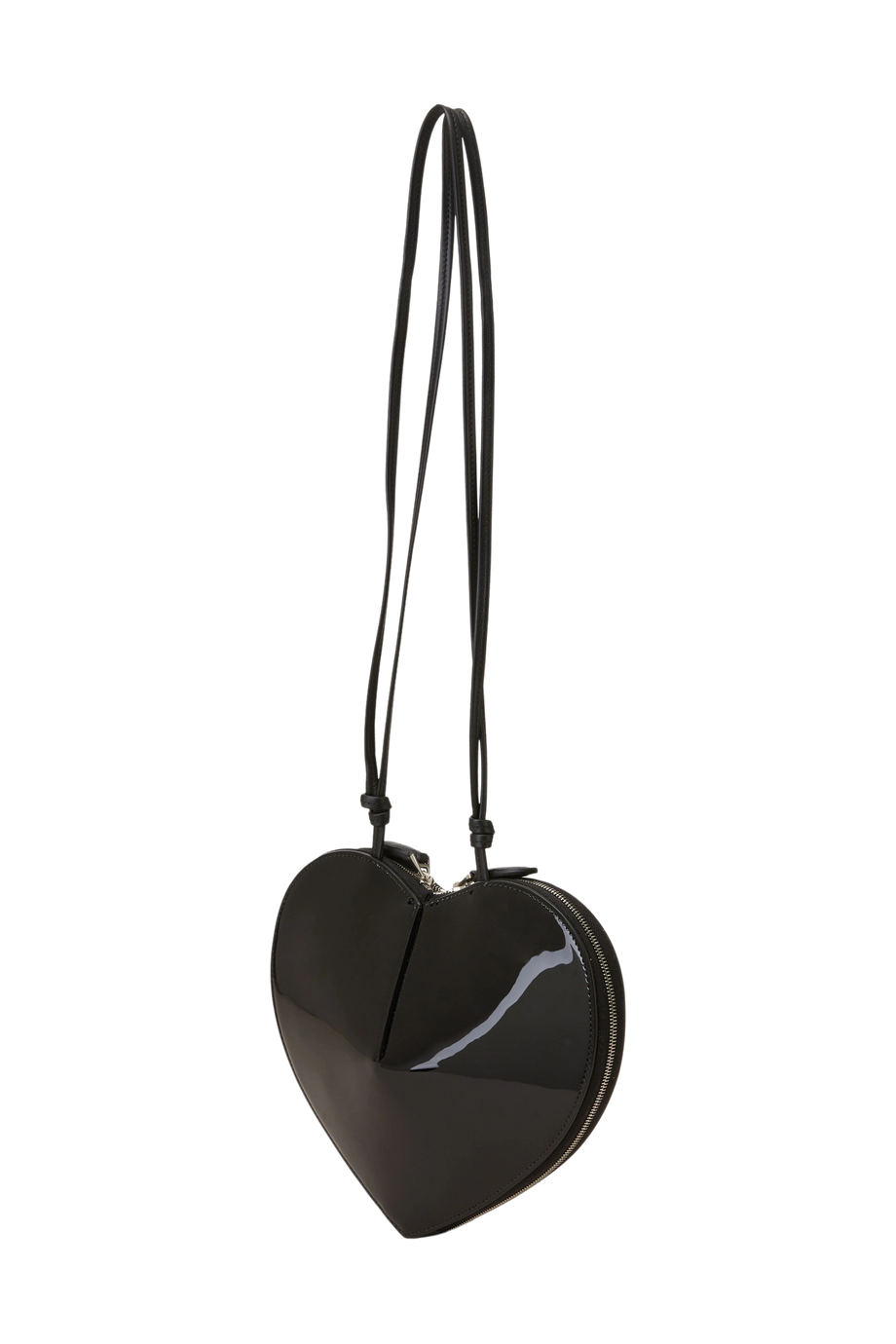 LE COEUR Rugan Omuz Çantası, Kalp Şeklinde, Parlak Deri, Ayarlanabilir Askılı, İtalyan Üretimi