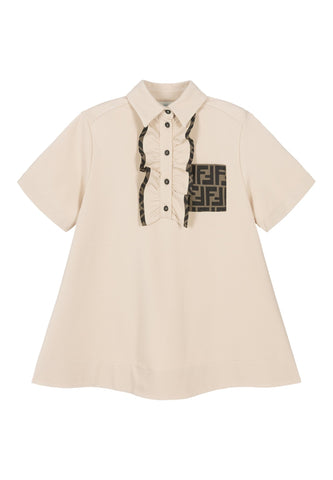 Çocuk Milano Dikişli Elbise - Bej Haki