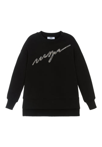 Çocuklar İçin Logo Baskılı Bisiklet Yaka Sweatshirt
