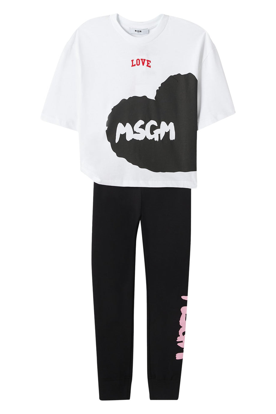 Çocuk Logo Baskılı Tayt - Koyu Pembe