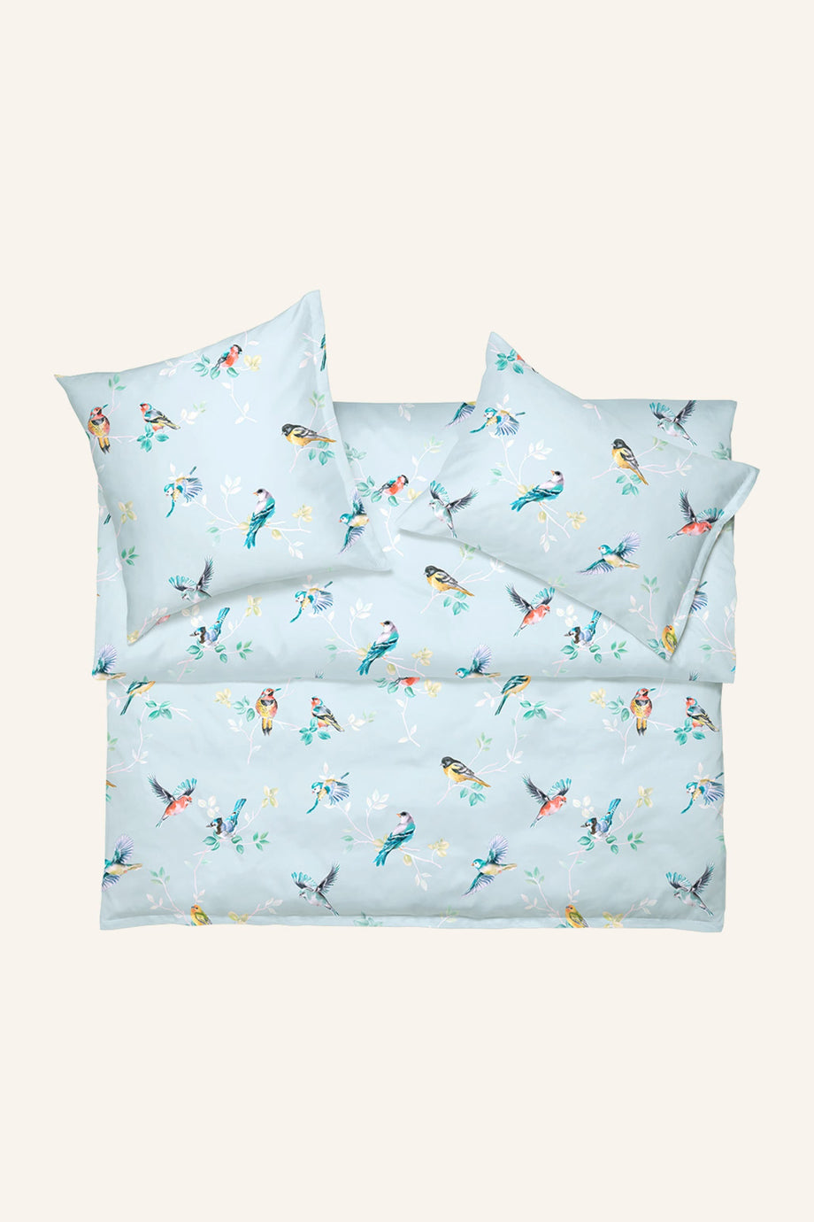 Chirp Saten Nevresim , 100% Pamuk, Kuş Desenli, İnce ve Yumuşak Kumaş